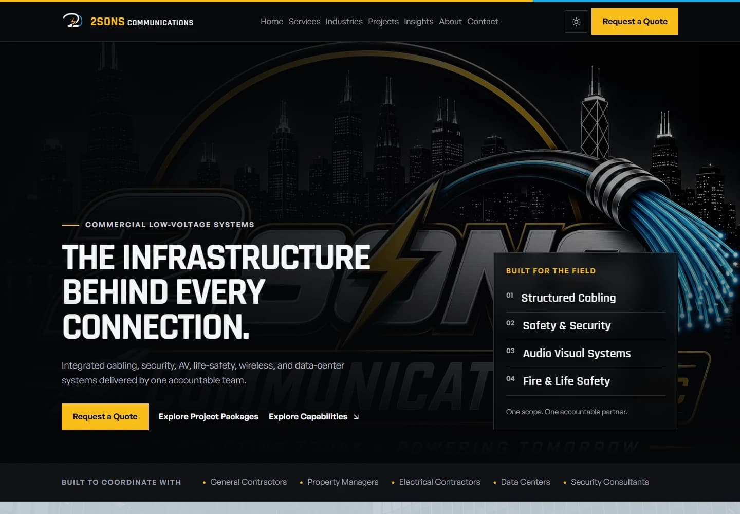 Preview of the 2Sons Communications homepage